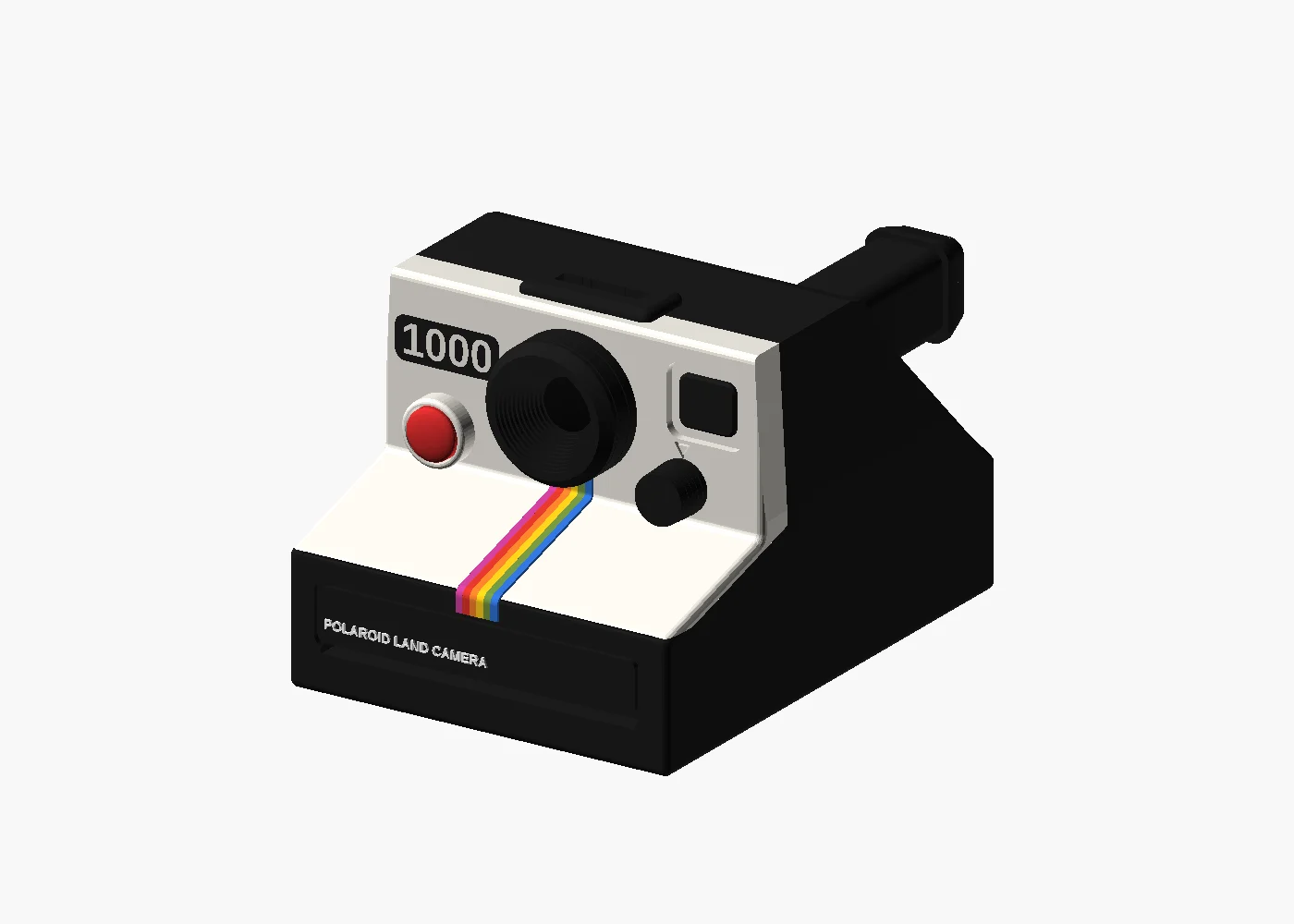 OpenSCAD preview render of camera.scad (camera only, master proportions).